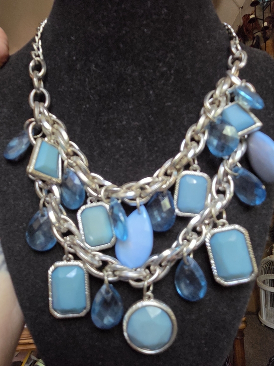 New York & Company Jewelry - New York & Company Light Blue Multi-Strand Statement Necklace 22" Adjustable